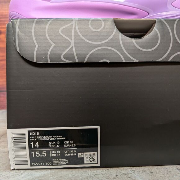 Nike KD 16 B.A.D. Men\'s 14 Field Purple Fuchsia Basketball Shoes DV2917-500